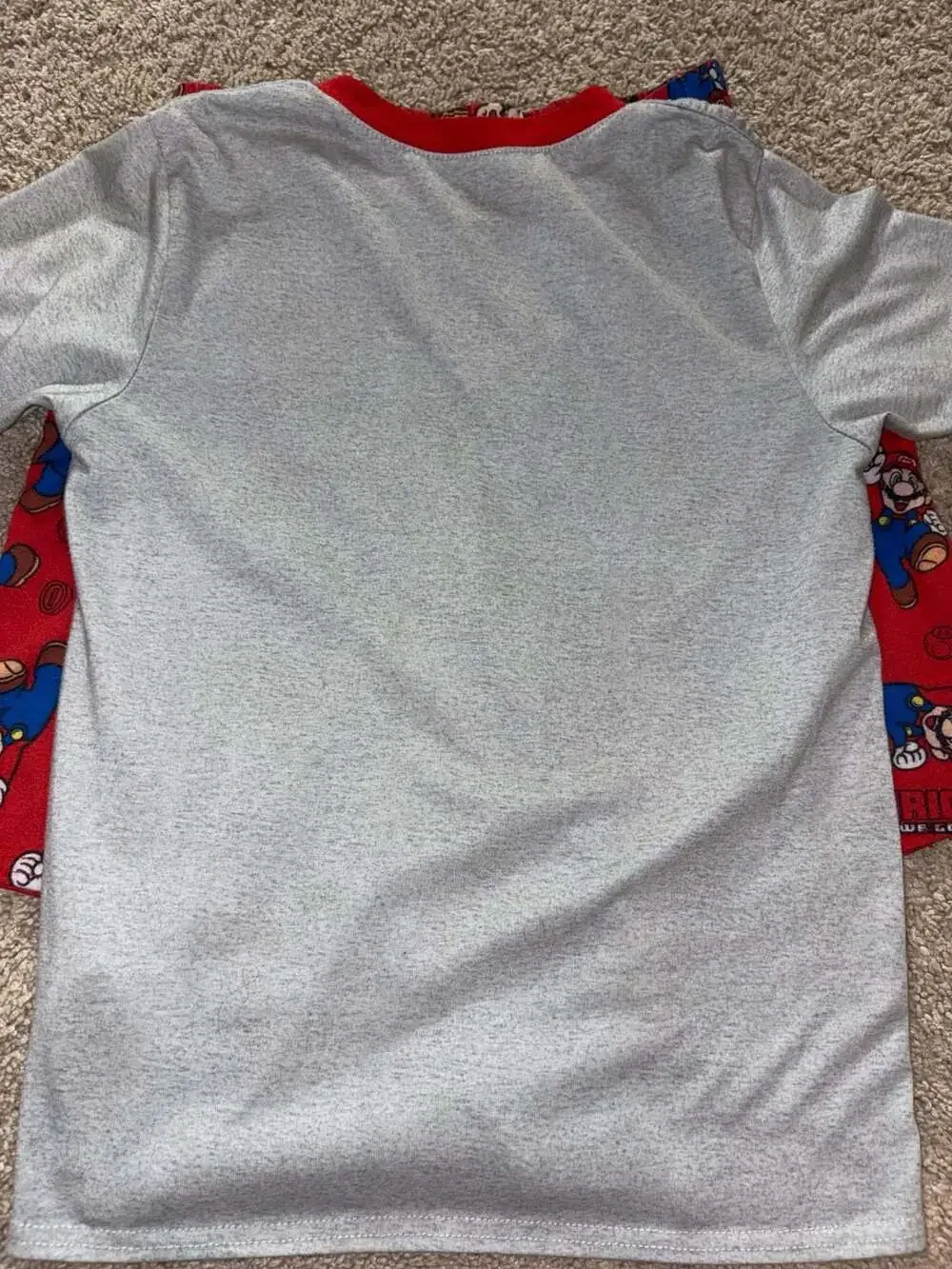 Super Mario Here We Go Boys 2-Piece Pajama Shirt and Shorts Set Size 10/12